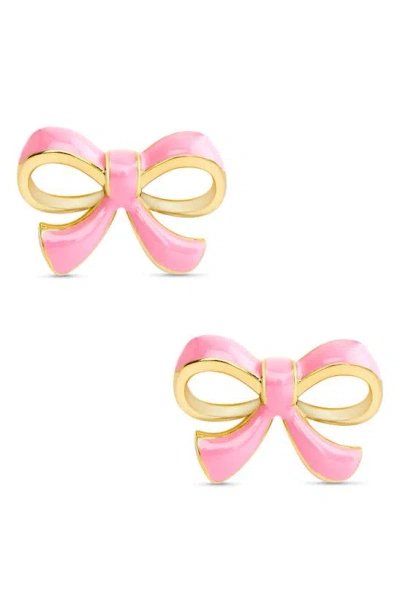 Lily Nily Kids' Bow Stud Earrings In Pink