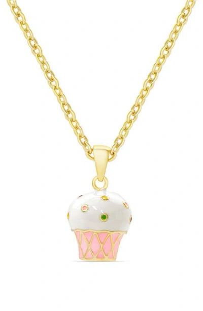 Lily Nily Kids' Cupcake Pendant Necklace In Gold