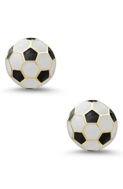 Lily Nily Kids' 3d Soccer Ball Stud Earrings In Black