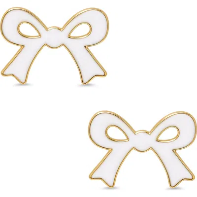 Lily Nily Kids' Bow Enamel Stud Earrings In Gold