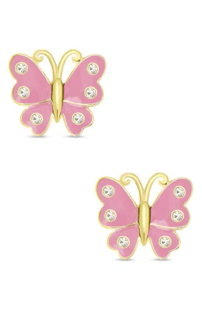 Lily Nily Kids' Butterfly Stud Earrings In Pink