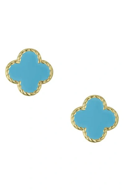 Lily Nily Kids' Clover Stud Earrings In Turquoise