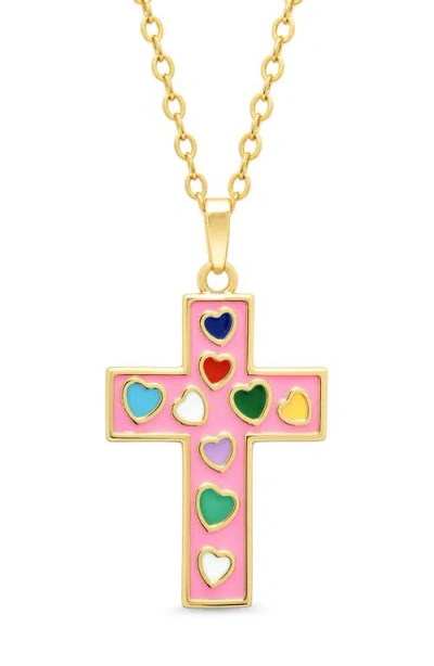 Lily Nily Kids' Cross Enamel Pendant Necklace In Gold