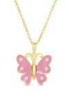 LILY NILY KIDS' CRYSTAL BUTTERFLY PENDANT NECKLACE