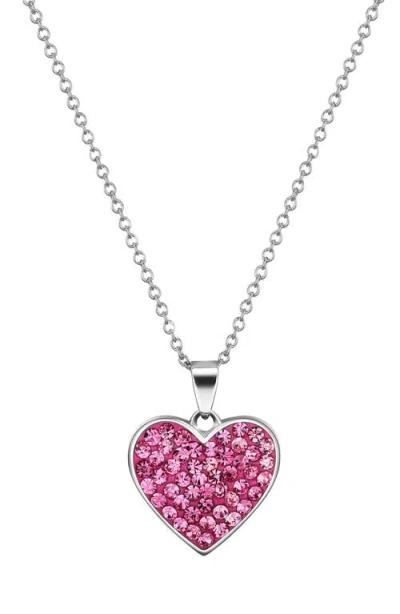 Lily Nily Kids' Crystal Heart Pendant Necklace In Pink
