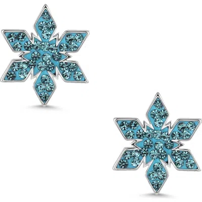 Lily Nily Kids' Crystal Snowflake Stud Earrings In Blue