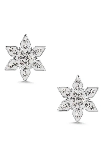 Lily Nily Kids' Crystal Snowflake Stud Earrings In White