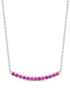 Lily Nily Kids' Cubic Zirconia Bar Pendant Necklace In Dark Pink