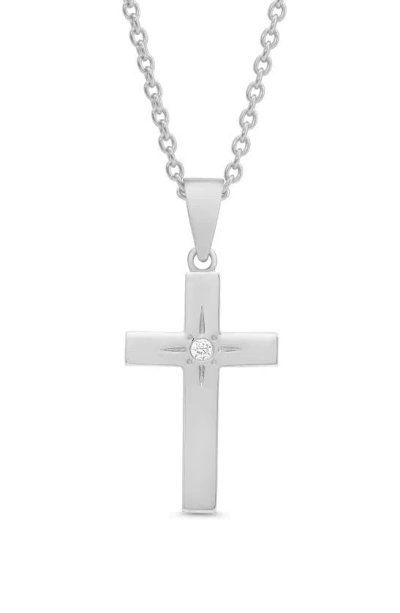 Lily Nily Kids' Cubic Zirconia Cross Pendant Necklace In Metallic