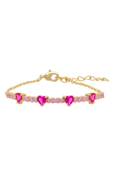 Lily Nily Kids' Cubic Zirconia Heart Bracelet In Multi