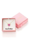 Lily Nily Kids' Cubic Zirconia Heart Halo Necklace In Dark Pink