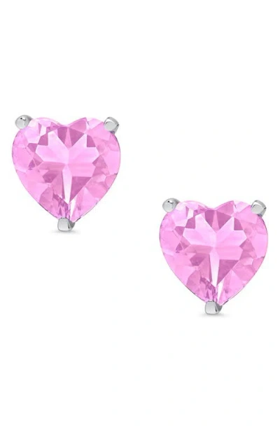 Lily Nily Kids' Cubic Zirconia Heart Stud Earrings In Metallic