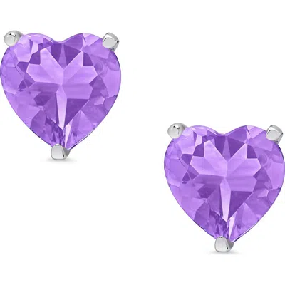 Lily Nily Kids' Cubic Zirconia Heart Stud Earrings In Metallic