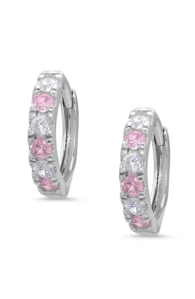 Lily Nily Kids' Cubic Zirconia Hoop Earrings In Pink