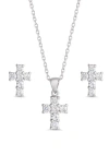 LILY NILY KIDS' CUBIC ZIRCONIA PENDANT NECKLACE & STUD EARRINGS SET