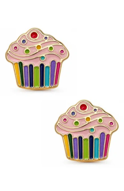 Lily Nily Kids' Cupcake Enamel Stud Earrings In Multi