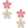 Lily Nily Kids' Double Floral Drop Earrings In Pink/white