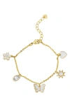 Lily Nily Kids' Enamel & Cubic Zirconia Charm Bracelet In White