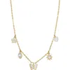 Lily Nily Kids' Enamel & Cubic Zirconia Charm Necklace In White