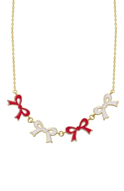 Lily Nily Kids' Flat Bow Link Necklace In Gold