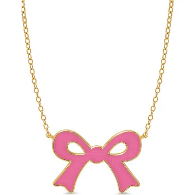 Lily Nily Kids' Flat Bow Pendant Necklace In Gold