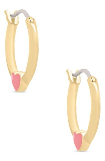 Lily Nily Kids' Heart Hoop Earrings In Gold