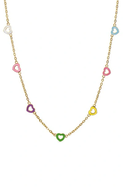 Lily Nily Kids' Heart Station Necklace In Multi