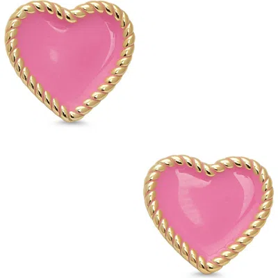 Lily Nily Kids' Heart Twist Stud Earrings In Pink