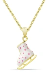 Lily Nily Kids' Ice Skate Pendant Necklace In White