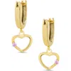 Lily Nily Kids' Open Heart Charm Huggie Earrings In Gold