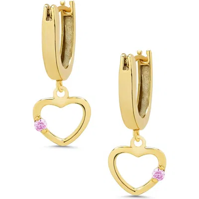 Lily Nily Kids' Open Heart Charm Huggie Earrings In Gold