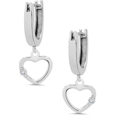 Lily Nily Kids' Open Heart Drop Earrings In Silver