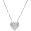 Lily Nily Kids' Pavé Cubic Zirconia Heart Pendant Necklace In Silver