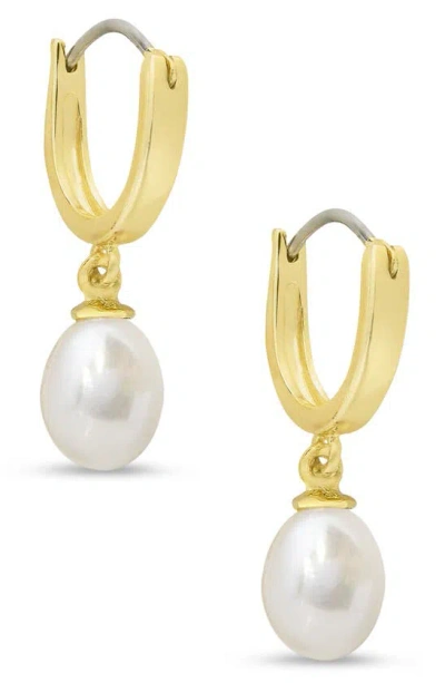 Lily Nily Kids' Pearl Drop Hoop Earrings In Gold