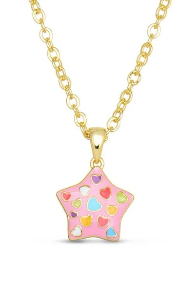 Lily Nily Kids' Puff Star Enamel Pendant Necklace In Gold