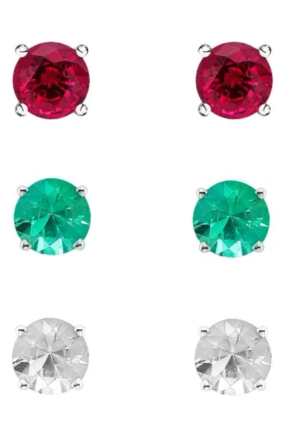 Lily Nily Kids' Set Of 3 Stud Earrings In Silver Multi