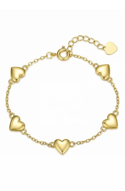 Lily Nily Kids'  Puffed Heart Bracelet In Gold