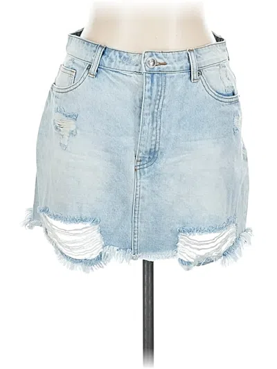 Pre-owned Lily Parker Denim Skirt In Blue