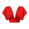 Lily Phellera Women's Amber Wrap Top In Scarlett Red In Red