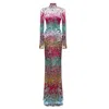 Lily Phellera Women's Aquadiastrella Sequinned Maxi Evening Gown In Red