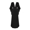 Lily Phellera Women's Black Tempest Kimono Sleeve Maxi Dress In Black
