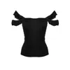 Lily Phellera Women's Black Toulouse Top With Flutter Sleeves In Black