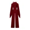 Lily Phellera Women's Caelestis Jumpsuit In Carmine Red In Red
