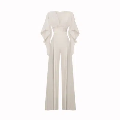 Lily Phellera Women's Calypso Jumpsuit In Angel Breath White