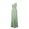Lily Phellera Women's Green Ambrosia Silk Slip Evening Gown In Green