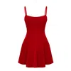 Lily Phellera Women's Nora Strap Mini Dress With Open Back In Carmine Red In Red