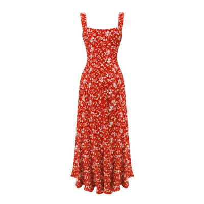 Lily Phellera Women's Omahyra Floral Summer Maxi Dress In Red