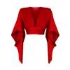 Lily Phellera Women's Red / Black Calypso Kimono Top With Xl Ties In Red/black
