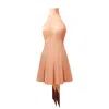 Lily Phellera Women's Rose Gold Suki Playsuit With Open Back And Exaggerated Neck Scarf With Frige Detail In Rose Gold