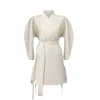 Lily Phellera Women's White Gia Kimono Wrap Mini Dress In White